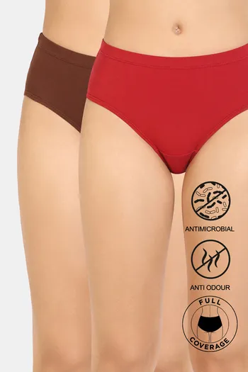 Buy Zivame Medium Rise Full Coverage Hipster Panty (Pack of 2) - Multicolor